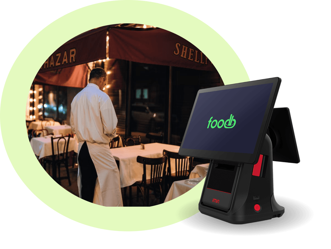 Restaurant staff using Foodb EPOS system